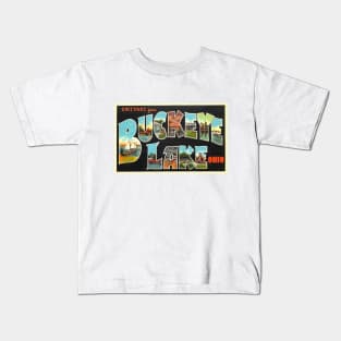 Greetings from Buckeye Lake Ohio - Vintage Large Letter Postcard Kids T-Shirt